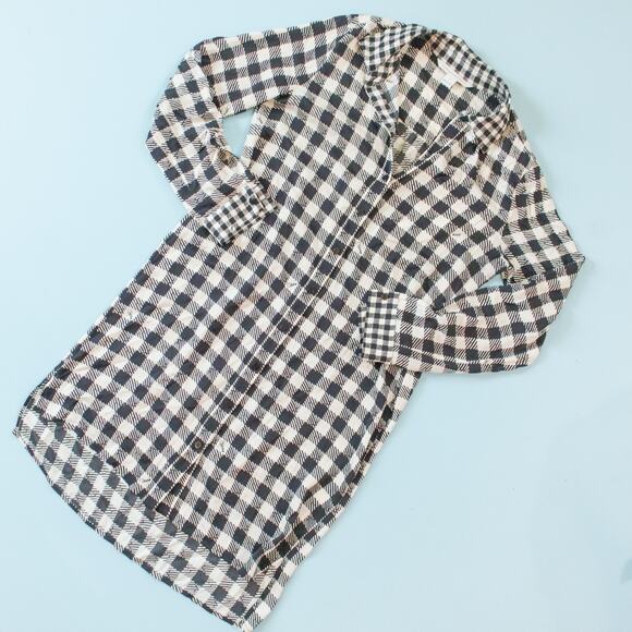 Diane Von Furstenberg Checker Grid Print Silk Button Front Dress Size 6 Collar - Picture 1 of 8